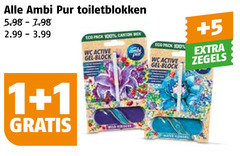  ambi pur toiletblok 1 100 toiletblokken 3.99 eco pack carton box wc active gel co 5 zegels water flowers 