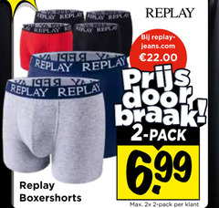  replay heren boxershorts 2 play pack 2x 
