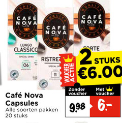  cafe nova koffiecups 11 20 25 mcafee lungo classico 06 capsules soorten pakken stuks voucher 