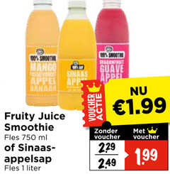  fruitsmoothie 1 100 750 mango guave sinaas appel fruity juice smoothie fles ml appelsap liter voucher 