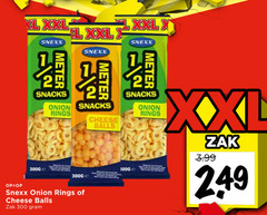  snacks kaassnacks zoutjes 300 300g xxl l onion rings cheese balls zak 3.99 