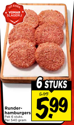  hamburgers 6 slagerij runder pak stuks 