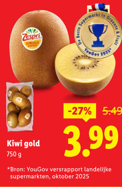  kiwi 750 zespri sungold supermarkt groente gold 3.99 versrapport landelijke supermarkten oktober 