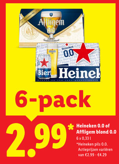  heineken 0.0 affligem blikjes bier alcoholvrij 6 www biertje pils pil pack blond 33 l varieeren 