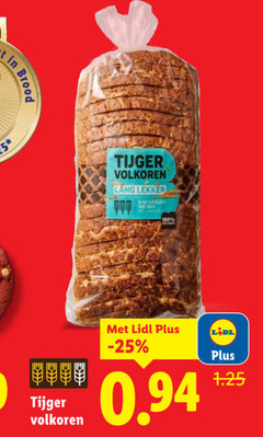  brood 100 tijger volkoren lang 