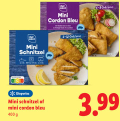  cordon bleu 4 20 200 400 chef select mini schnitzel diepvries goudse kaas ham fromage gouda jambon stuks 3.99 