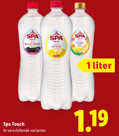  spa en fruit fruitdrank 1 touch blackcurrant plane lemon passion teak liter 