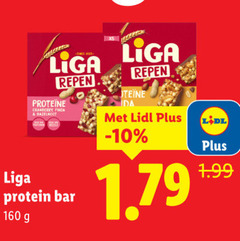  liga mueslirepen 160 cranberry pinda hazelnoot repen protein bar 