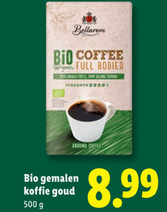  bellarom koffie 100 500 bio coffee full arabica from ground gemalen goud 