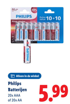  philips batterijen 10 aa power alkaline 20x aaa 5.99 