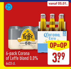  corona leffe alcoholvrij bier 6 100 0.0 blonde pack blond 