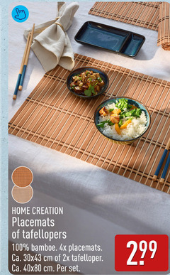  placemats tafelloper 100 home creation tafellopers bamboe 4x ca. cm 2x 