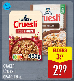  quaker cruesli 3 450 nutri score red fruits chocolate fibers artificial flavours colours preservatives elders 