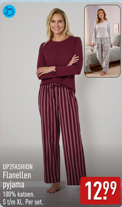  damespyjama 100 flanellen pyjama katoen xl 