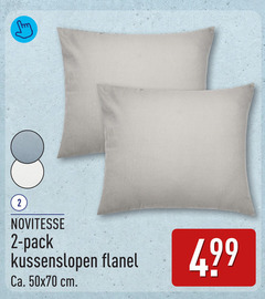  kussensloop 2 novitesse pack kussenslopen flanel ca. cm 
