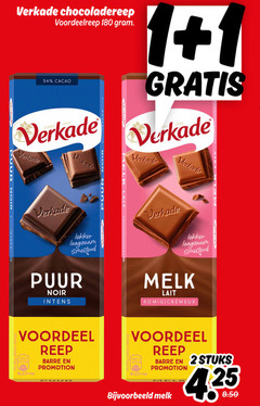  verkade chocolade 1 2 4 180 chocoladereep voordeelreep buur noir cacao langzaam puur melk lait romig voordeel reep barre promotion 4x stuks 