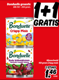  bonduelle groenteconserven 1 150 groente blik crispy nutri score abc bite taste rode kidneybonen haricots rouges kidney mais 2stuks 