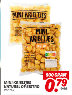 krieltjes 10 15 500 mini bakken airfryer bistro takken min nutri score naturel zak 