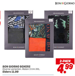  heren boxershorts 2 men bon giorno pack ii boxers maten xxl elders 