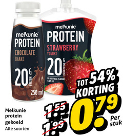  melkunie zuivelsnack 20 250 protein strawberry chocolate yoghurt shake gekoeld soorten ml artificial flavours 6 pack stuk 