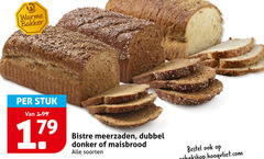  brood warme bakker stuk 17 bistre meerzaden dubbel donker maisbrood soorten gebakshop.hoogvliet.com 