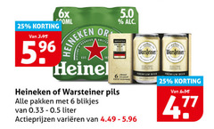  warsteiner heineken blikjes bier 6 25 6x amsterdam premium beer preval pack gma pils pakken liter varieeren 