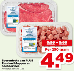  runderriblappen hacheevlees 250 boerentrots blonde gecontroleerde keten nederlandse rund beter leven gebruiken gekoeld gewicht runderhachee goulashvlees actieprijs kilo 