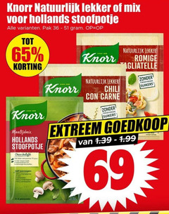  knorr maaltijdmix 36 65 69 250 natuurlijk mix hollands stoofpotje pak romige tagliatelle belofte groente toegevoegde champignons personen chili carne suikers extreem 