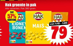  hak bonen groente pak kidney mais 