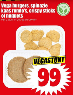  vegetarisch 2 99 200 vega burgers spinazie kaas crispy sticks nuggets pak stuks 