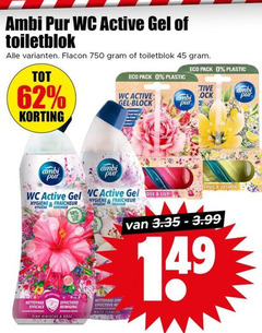  ambi pur toiletblok 45 750 wc active gel flacon eco pack plastic lock lily hygiene versheid nettoyage efficace reiniging pink hibiscus rose re white flowers jasmin 