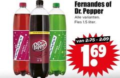  dr pepper fernandes cola frisdrank you handle taste dr. fles liter 16 
