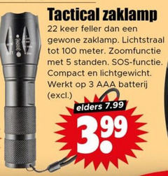  zaklamp 3 5 22 100 tactical keer feller gewone lichtstraal meter zoomfunctie standen sos functie compact lichtgewicht aaa batterij elders 3.99 