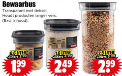 klik op dit plaatje voor een vergroting en voor vergelijkbare aanbiedingen gerelateerd aan
voorraadbussen bewaarbus transparant deksel langer vers inhoud liter elders 3.99 2.5 5.99 voorraadbussen bewaarbus transparant deksel langer vers inhoud liter elders 3.99 2.5 5.99