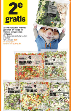  groentenpakket 2 400 italiaanse roerbak groenten thaise chinese wokgroenten roerbakgroenten zakken varieeren luxe italiaans nero kastanjechampignons courgette knoflook lasagne mozzarella peter fijngesneden sperziebonen rode paprika broccoli wok chinees ge wortel thais groene prei peper 