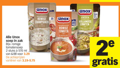  unox soep 2 zak romige tomatensoep stuks ml varieeren champignon tomaten mascarpone balsem ruk groenten vezels eiwitten rijkgevuld hollandse erwten 