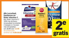  davitamon lucovitaal roter vitamines 1 2 20 24 25 100 1000 vitamine mg abrikoos sinaasappel bruistablet doosjes buisjes tabletten varieeren week weerstand werking spieren botten capsules maanden planta samenstelling 2x sinaasappelsmaak bruistabletten slikbaar one 
