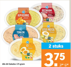  albert heijn huismerk salade 2 kip kerrie beenham mosterd favoriet beter leven tonijn salades eitje nutri score stuks 