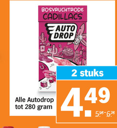  autodrop snoep 2 bosvruchtrode cadillacs auto drop stuks 