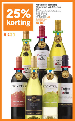  rode wijn witte rose 8 25 nix18 droog casillero diablo lot frontera chili chardonnay pedro fles liter varieeren stevig soepel sauvignon fris chile beads protect carmenere spicy velvety blanc light fresh merlot toro 