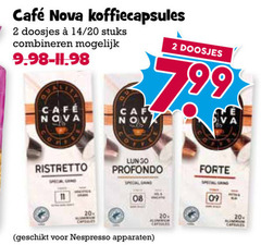  cafe nova koffiecups 2 11 20 mcafee koffiecapsules doosjes 14 stuks combineren ristretto lungo profondo nespresso apparaten forte grind 