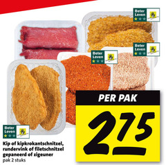  2 beter leven bescherming kip kipkrokantschnitzel rundervinken filetschnitzel gepaneerd zigeuner pak stuks 