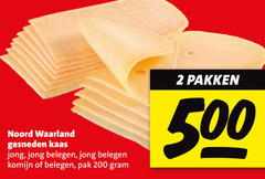  noord waarland kaasplakken 2 200 500 gesneden kaas jong belegen komijn pak pakken 