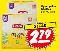  lipton thee 100 279 pack tea bags taste aroma yellow label pak stuks xl quality 