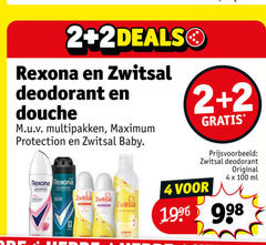  zwitsal rexona deodorant 2 4 100 douche multipakken protection baby original advanced body heat ted cobalt bright mousse poeder ml 