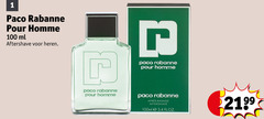  1 100 paco rabanne pour homme ml aftershave heren r rasage 100ml oz 