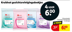  4 25 600 kruidvat gezichtsreinigingsdoekjes facial wipes soothing parfum face eye lip reinigt verwijdert waterproof make up nettoie demaquille komkommer extract extrait droge gevoelige huid peaux seeches sensibles aloe vera hydrateert hyaluronzuur hyaluronique mild doux trees raisin sensitive stuks 