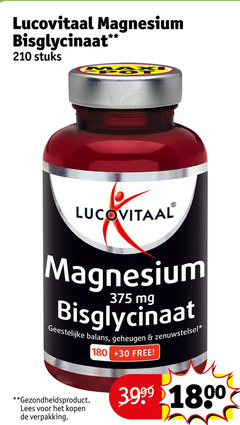  lucovitaal voedingssupplement 180 210 1800 magnesium stuks mg geestelijke balans geheugen zenuwstelsel gezondheidsproduct lees 30 free 