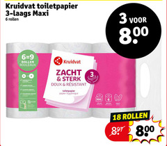  kruidvat huismerk toiletpapier 3 6 9 18 300 maxi rollen rouleaux compacter slaan minder kokers moins summer transport efficace zacht doux papier hygieenique lagen gerecyclede laag epaisseurs vellen 