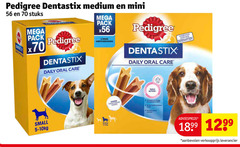  pedigree dentastix hondensnacks medium mini stuks mega pack x70 daily oral care weken gebitsverzorging dierenartsen toegevoegde suikers triple action post small 